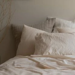 Cloud Cream Seersucker Cotton Pillowcases (Pair) -Bed Linings Sales Shop Piglet in Bed Seersucker Cotton Bedding Cloud Cream Lifestyle 2