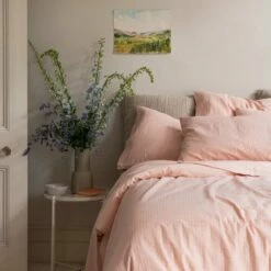 Salt Pink Percale Cotton Fitted Sheet -Bed Linings Sales Shop Piglet in Bed Seersucker Cotton Bedding Salt Pink Lifestyle 1 a77443b8 1081 44d3 954b d0663de8d67a