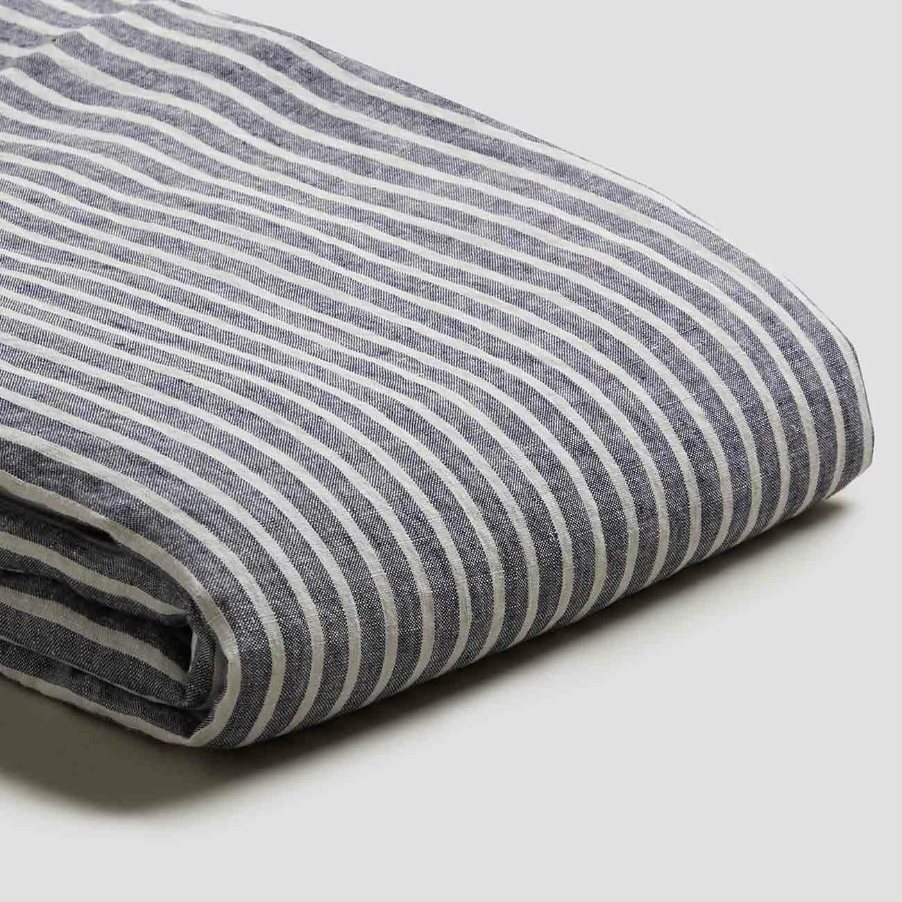 Midnight Stripe Linen Sheet Set 5 Midnight Stripe Linen Sheet Set - Image 3
