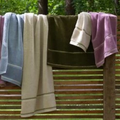 Orchid Hand Towel -Bed Linings Sales Shop Piglet in Bed Terry Cotton Hand Towel Orchid Lifestyle 2