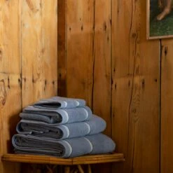 Warm Blue Hand Towel 12 Warm Blue Hand Towel -Bed Linings Sales Shop Piglet in Bed Terry Cotton Hand Towel Warm Blue Lifestyle 1