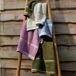 Warm Blue Hand Towel 13 Warm Blue Hand Towel -Bed Linings Sales Shop Piglet in Bed Terry Cotton Hand Towel Warm Blue Lifestyle 2