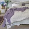 Elderberry Waffle Cotton Throw 1 Elderberry Waffle Cotton Throw -Bed Linings Sales Shop Piglet in Bed Waffle Cotton Throw Elderberry Lifestyle 1