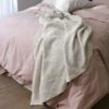 Parchment Waffle Cotton Throw -Bed Linings Sales Shop Piglet in Bed Waffle Cotton Throw Parchment Lifestyle 2
