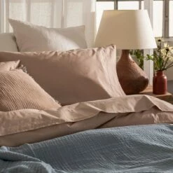 Cafe Au Lait Washed Cotton Percale Pillowcases (Pair) -Bed Linings Sales Shop Piglet in Bed Washed Cotton Bedding Cafe au Lait Lifestyle 4 d0b9430a a693 41d3 b99d c3dae854781c