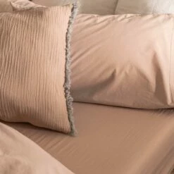 Cafe Au Lait Washed Cotton Percale Pillowcases (Pair)
