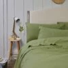 Pear Washed Cotton Percale Pillowcase (Pair) -Bed Linings Sales Shop Piglet in Bed Washed Cotton Bedding Plain Pear1300X1300 Web 3