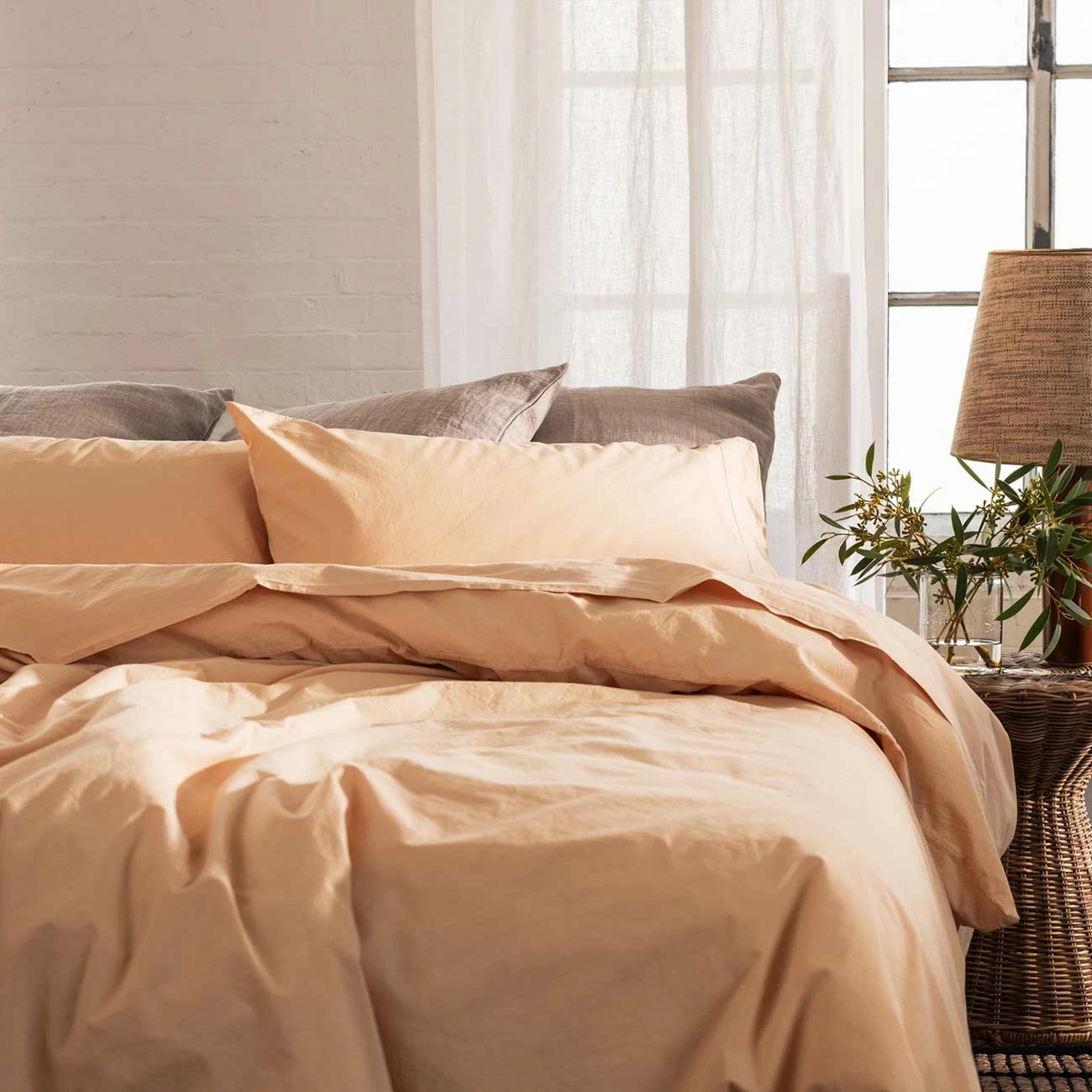 Sun Baked Washed Cotton Percale Duvet Cover 7 Sun Baked Washed Cotton Percale Duvet Cover - Image 5
