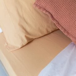 Sun Baked Washed Cotton Percale Pillowcases (Pair) -Bed Linings Sales Shop Piglet in Bed Washed Cotton Bedding Sun Baked Lifestyle 2 99bf836e d6f7 465d 95e8 1e4a33470fc5