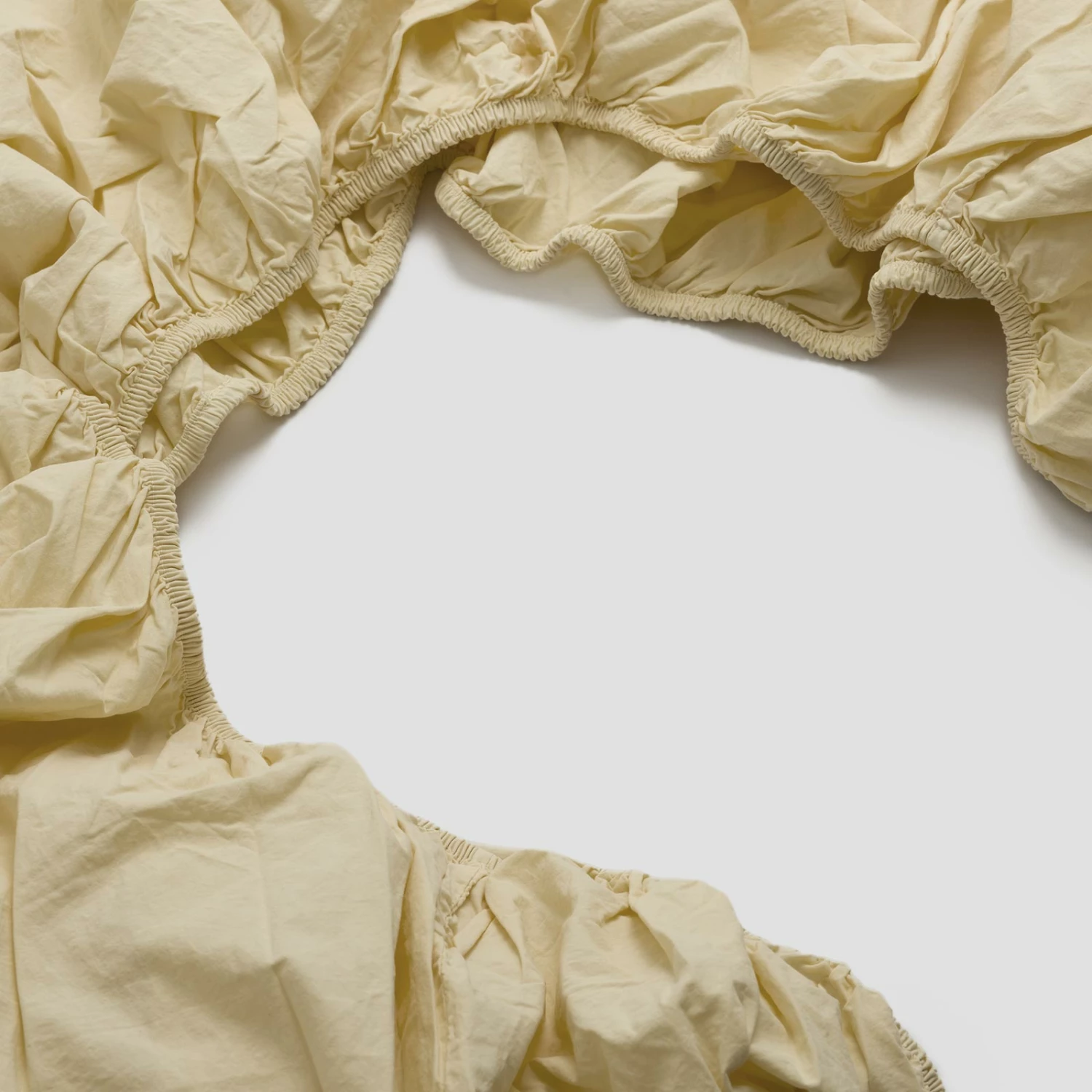 Buttermilk Washed Cotton Percale Fitted Sheet 3 Buttermilk Washed Cotton Percale Fitted Sheet