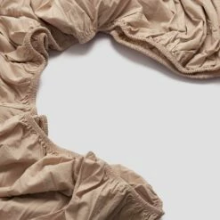 Cafe Au Lait Washed Cotton Percale Fitted Sheet