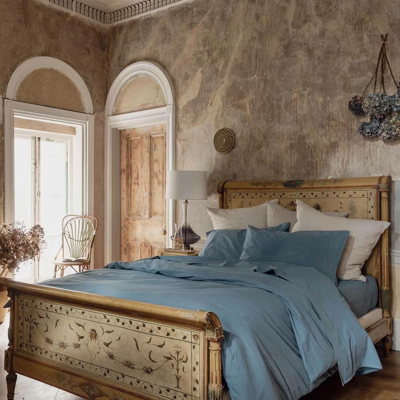 Cove Blue Washed Percale Cotton Sheet Set 3 Cove Blue Washed Percale Cotton Sheet Set