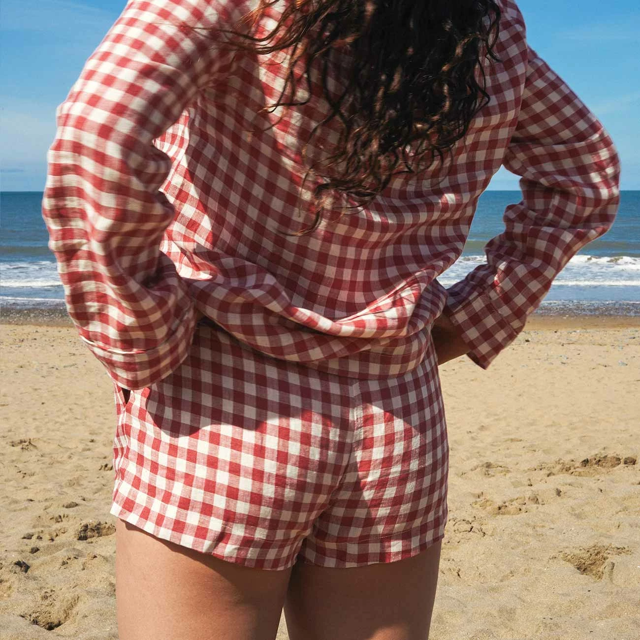 Mineral Red Gingham Pajama Shorts 4 Mineral Red Gingham Pajama Shorts - Image 2