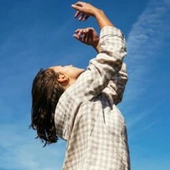 Mushroom Gingham Pajama Shirt