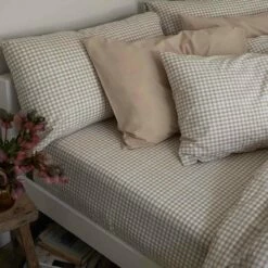 Cafe Au Lait Small Gingham Cotton Pillowcase (Pair) 9 Cafe Au Lait Small Gingham Cotton Pillowcase (Pair) -Bed Linings Sales Shop PigletInBed CottonBedding CafeAuLaitGingham 1300x1300 Web3jpg 1