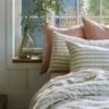 Pear Check Stripe Linen Pillowcases (Pair) -Bed Linings Sales Shop PigletInBed LinenBedding AppleCheckingStripe 1300x1300 Web 2 1