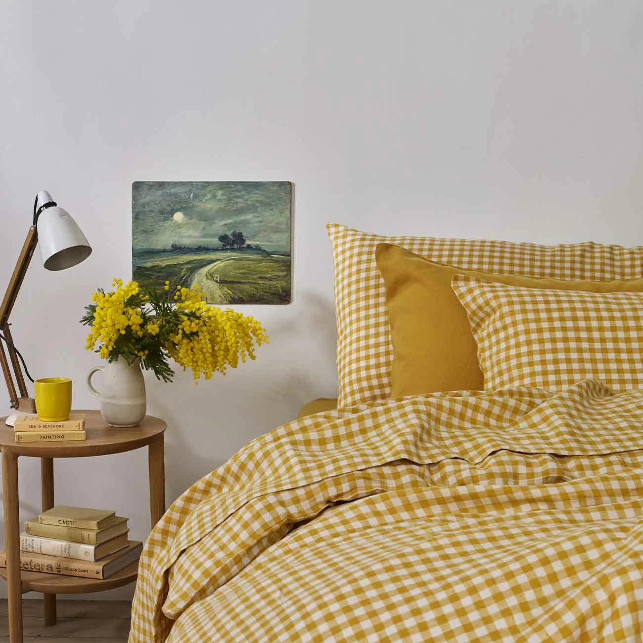 Honey Gingham Linen Pillowcase (Pair) 3 Honey Gingham Linen Pillowcase (Pair)