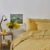 Honey Gingham Linen Pillowcase (Pair) -Bed Linings Sales Shop PigletInBed LinenBedding HoneyGingham 1300x1300 Web 2