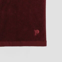 Merlot Organic Cotton Bath Sheet -Bed Linings Sales Shop PigletinBed BathroomCollection OrganicCottonDetail Merlot 1 GreyBG