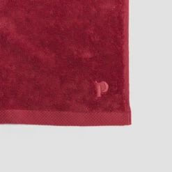 Mineral Red Organic Cotton Bath Sheet -Bed Linings Sales Shop PigletinBed BathroomCollection OrganicCottonDetail MineralRed 1 GreyBG