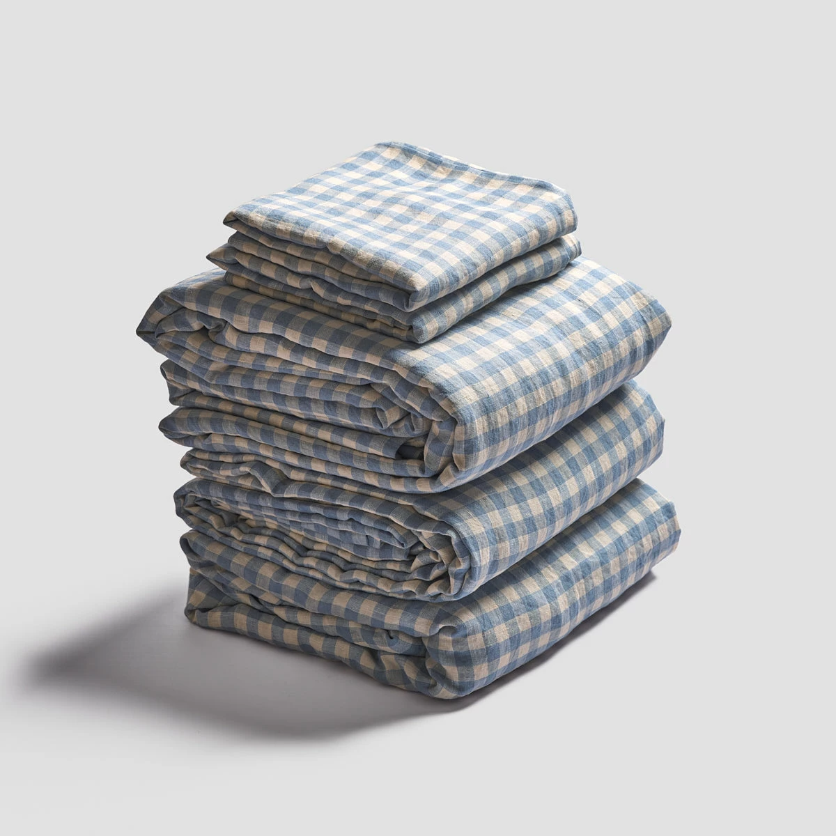 Warm Blue Gingham Linen Bedtime Bundle 5 Warm Blue Gingham Linen Bedtime Bundle - Image 3