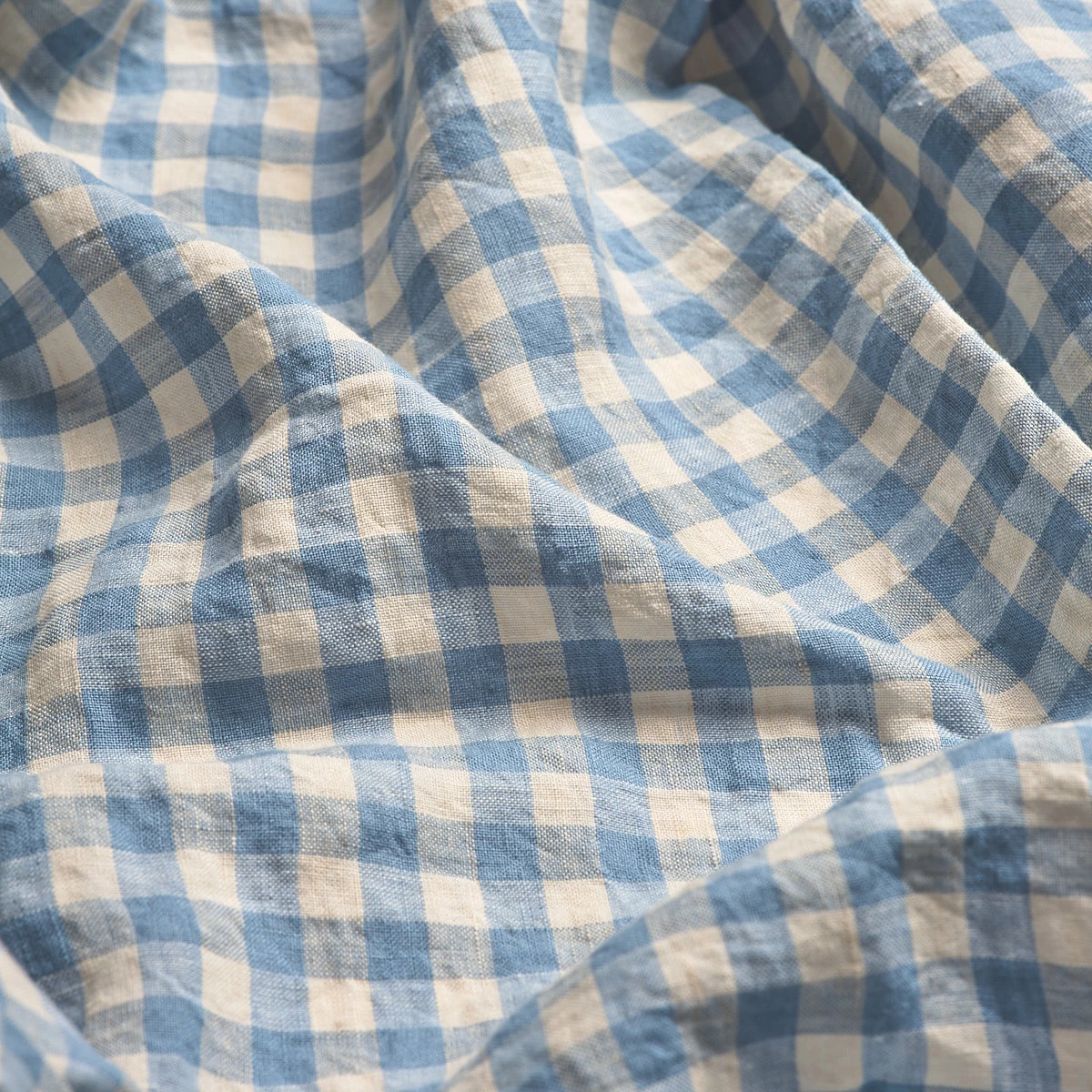 Warm Blue Gingham Linen Bedtime Bundle 4 Warm Blue Gingham Linen Bedtime Bundle - Image 2