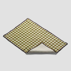 Botanical Green Gingham Linen Placemat Set Of 4