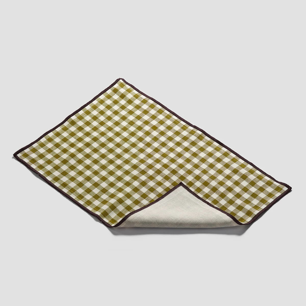 Botanical Green Gingham Linen Placemat Set Of 4 3 Botanical Green Gingham Linen Placemat Set Of 4