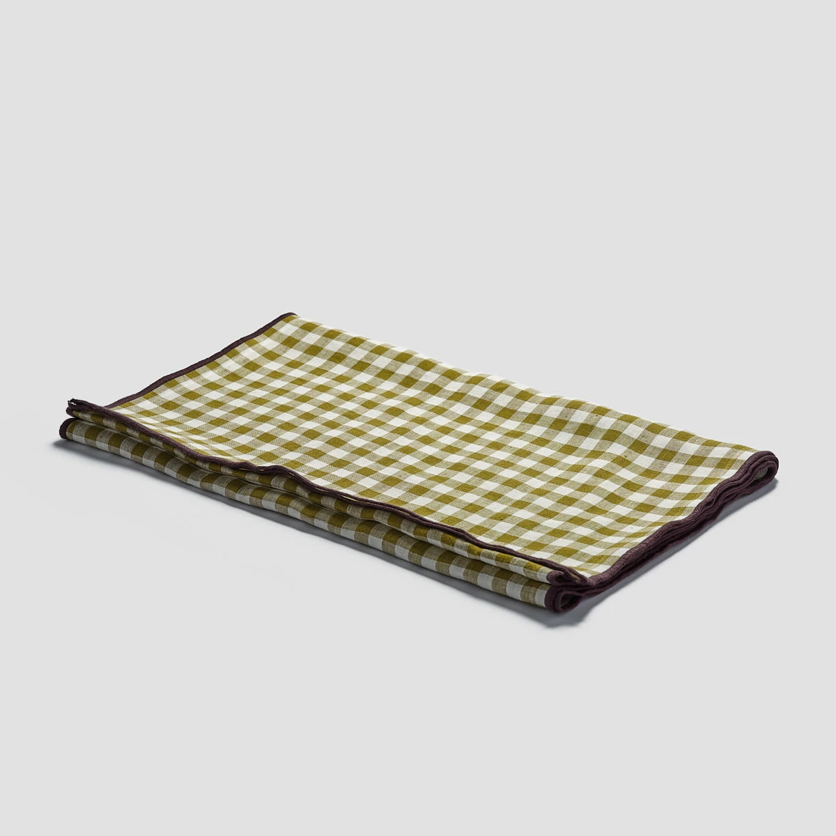 Botanical Green Gingham Linen Table Runner 3 Botanical Green Gingham Linen Table Runner