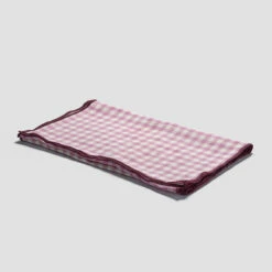Orchid Gingham Linen Table Runner