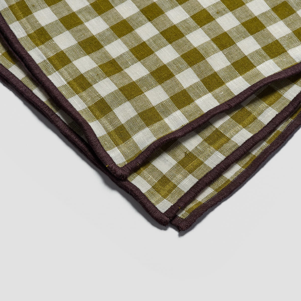 Botanical Green Gingham Linen Table Runner 4 Botanical Green Gingham Linen Table Runner - Image 2