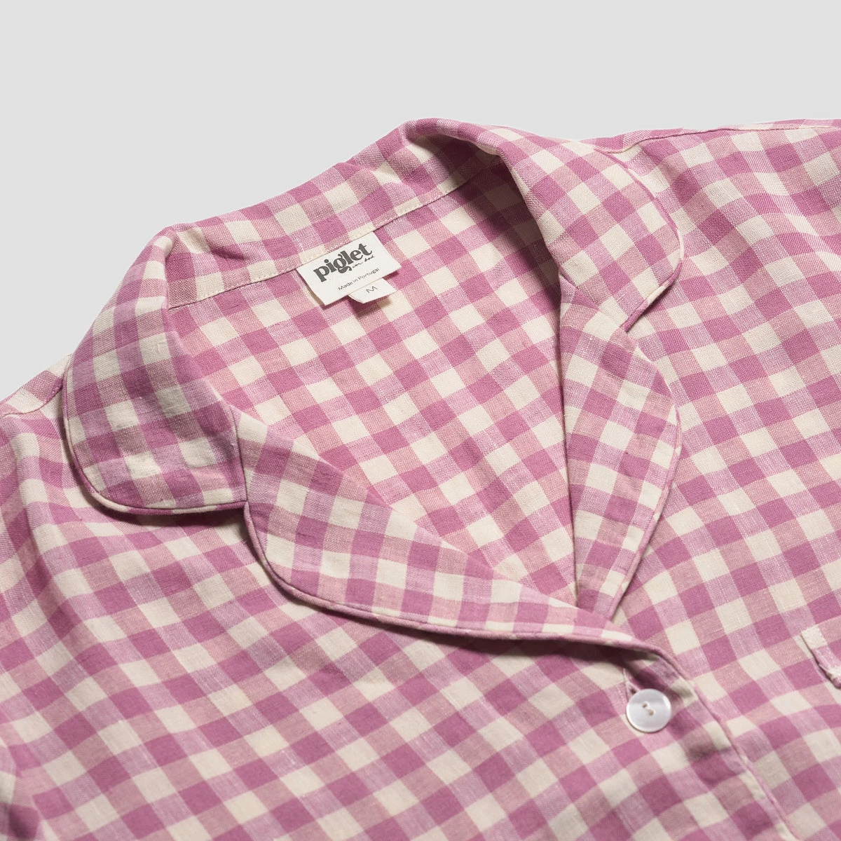 Orchid Gingham Linen Pajama Shorts Set 7 Orchid Gingham Linen Pajama Shorts Set - Image 5