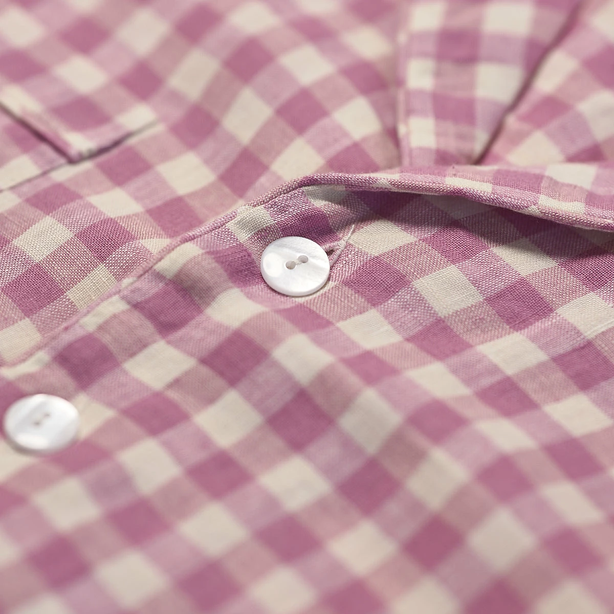 Orchid Gingham Linen Pajama Shorts Set 8 Orchid Gingham Linen Pajama Shorts Set - Image 6