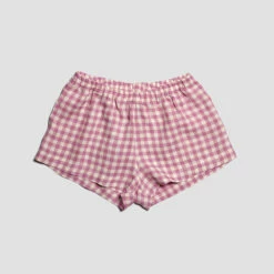 Orchid Gingham Linen Pajama Shorts Set 19 Orchid Gingham Linen Pajama Shorts Set -Bed Linings Sales Shop PigletinBed GinghamShorts Orchid 1 greyBG 38c0bcf5 f54a 4dd7 a08a 6c4d306cad3b 1