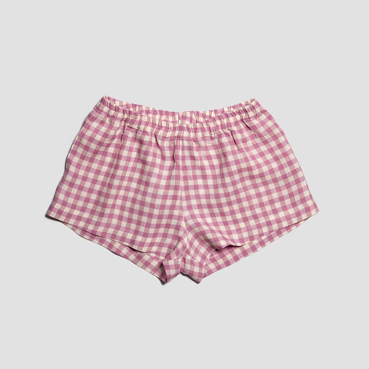 Orchid Gingham Linen Pajama Shorts Set 10 Orchid Gingham Linen Pajama Shorts Set - Image 8