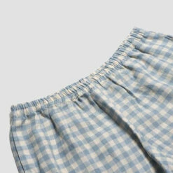 Warm Blue Gingham Linen Pajama Pants -Bed Linings Sales Shop PigletinBed GinghamShorts WarmBlue 2 greybg 30f0723b 7a27 465b bef4 17bb5cc464c7