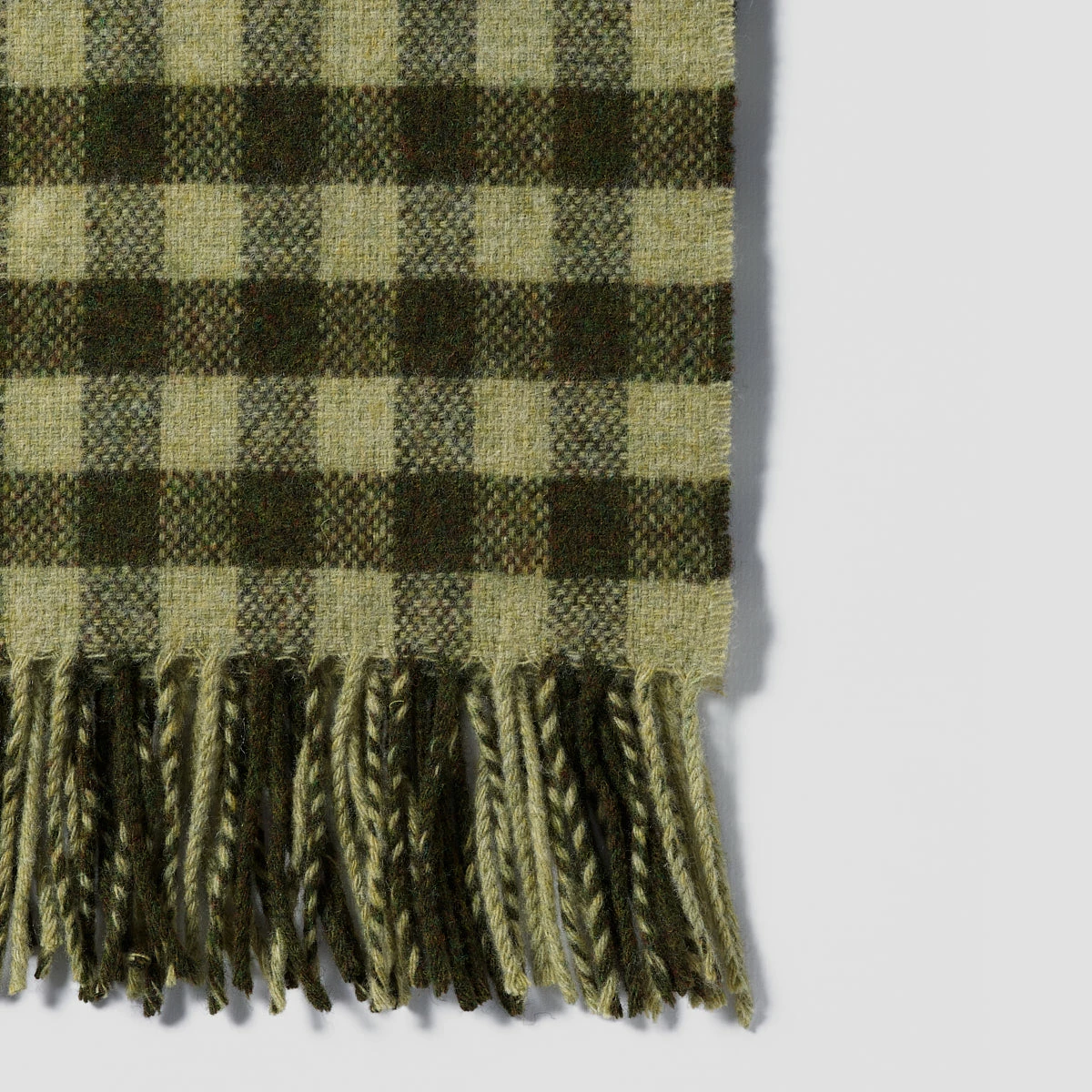 Botanical Green Gingham Wool Blanket 4 Botanical Green Gingham Wool Blanket - Image 2