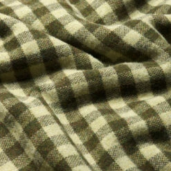 Botanical Green Gingham Wool Blanket -Bed Linings Sales Shop PigletinBed GinghamWoolBlanket BotanicalGreen 3 1