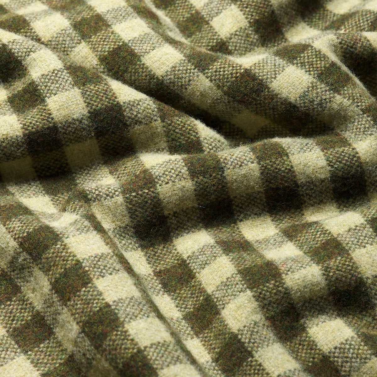 Botanical Green Gingham Wool Blanket 5 Botanical Green Gingham Wool Blanket - Image 3