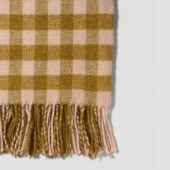 Ochre Gingham Wool Blanket 10 Ochre Gingham Wool Blanket -Bed Linings Sales Shop PigletinBed GinghamWoolBlanket Ochre 2 greyBG 1