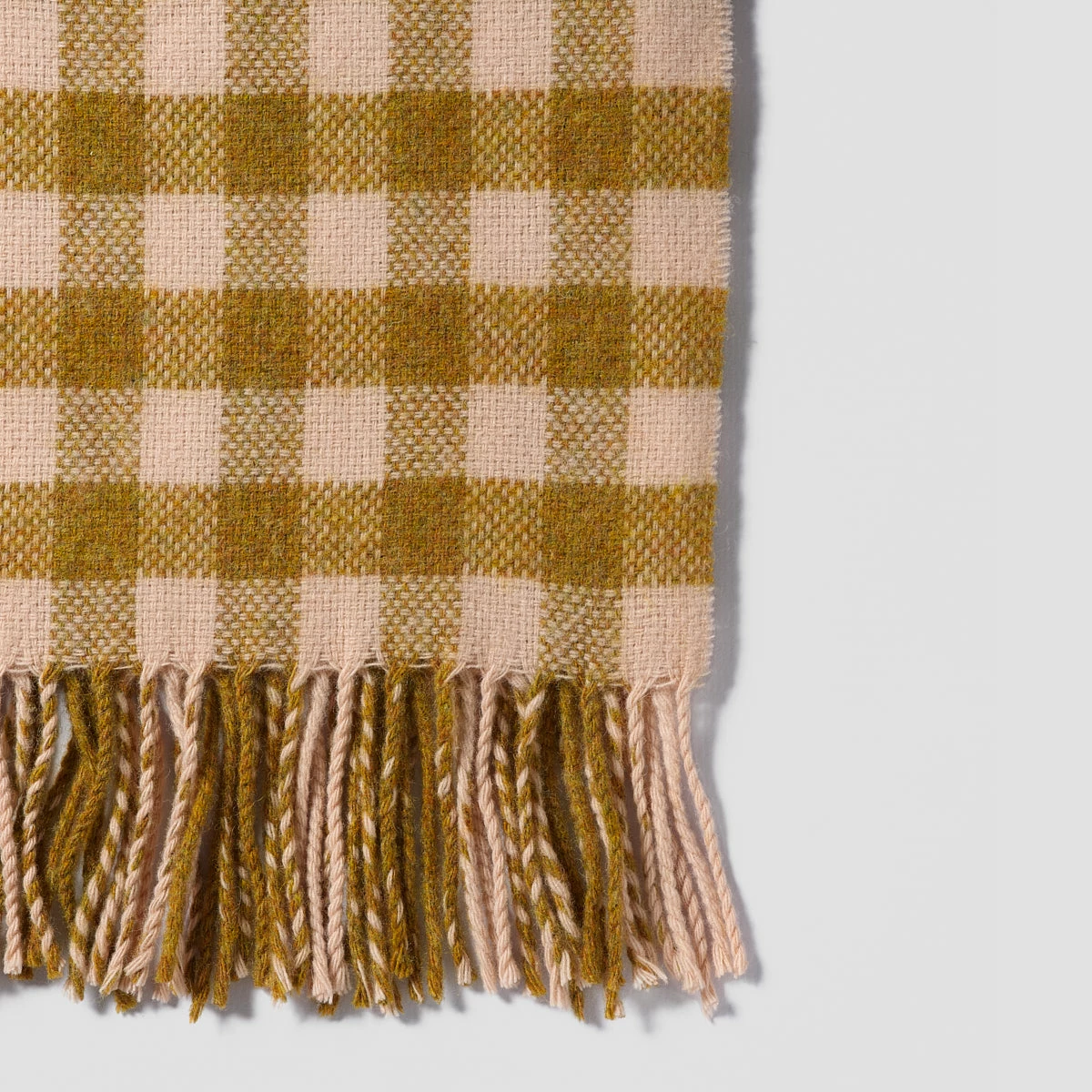 Ochre Gingham Wool Blanket 5 Ochre Gingham Wool Blanket - Image 3