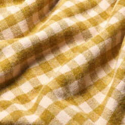Ochre Gingham Wool Blanket 11 Ochre Gingham Wool Blanket -Bed Linings Sales Shop PigletinBed GinghamWoolBlanket Ochre 3 1