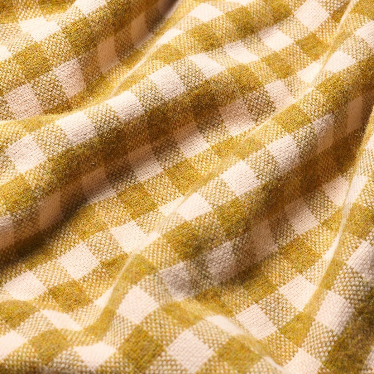 Ochre Gingham Wool Blanket 6 Ochre Gingham Wool Blanket - Image 4