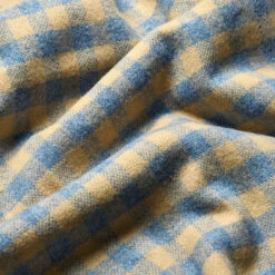 Warm Blue Gingham Wool Blanket -Bed Linings Sales Shop PigletinBed GinghamWoolBlanket WarmBlue 3