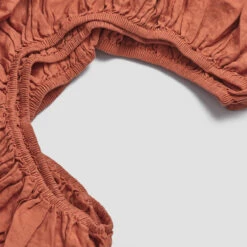 Burnt Orange Linen Fitted Sheet