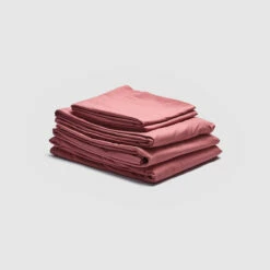 Red Dune Washed Cotton Percale Bundle -Bed Linings Sales Shop PigletinBed LinenBedtimeBundle RedDune 1 greyBG