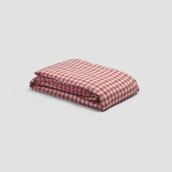 Mineral Red Gingham Linen Bundle -Bed Linings Sales Shop PigletinBed LinenDuvetCover MineralRedGingham 1 greyBG 6110dbc3 6fe6 4463 9737 bda809d422ef