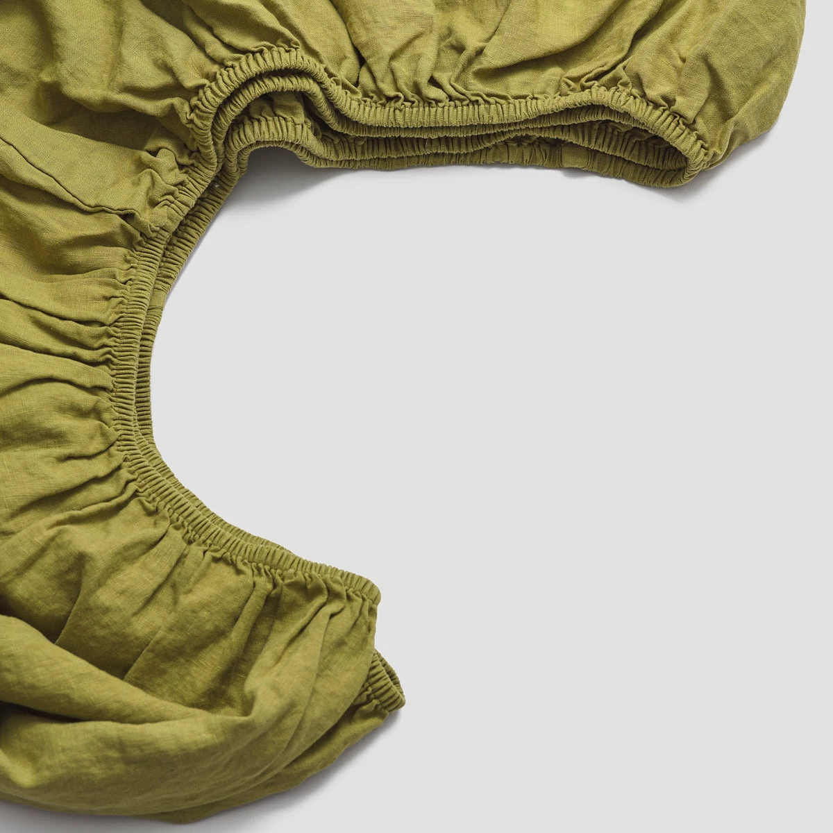 Botanical Green Linen Fitted Sheet 3 Botanical Green Linen Fitted Sheet