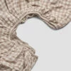 Mushroom Gingham Linen Fitted Sheet -Bed Linings Sales Shop PigletinBed LinenFittedSheet MushroomGingham 2 greyBG