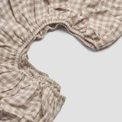 Mushroom Gingham Linen Sheet Set 12 Mushroom Gingham Linen Sheet Set -Bed Linings Sales Shop PigletinBed LinenFittedSheet MushroomGingham 2 greyBG 4176ff61 81bb 4e9f be12 48e2c5dd22fc